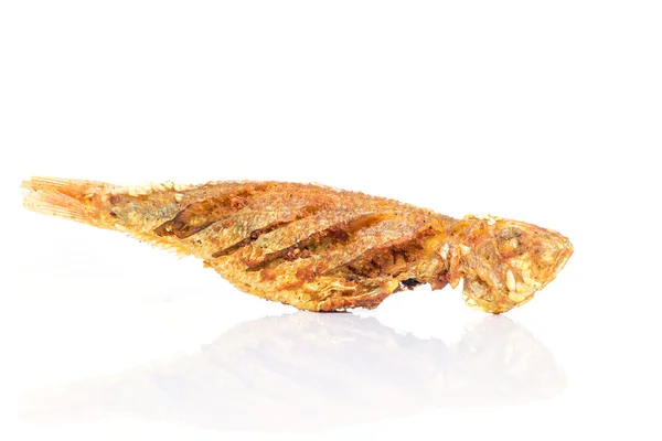 Pesce thailandese fritto isolato su bianco — Foto Stock
