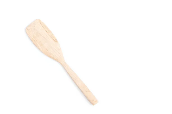 Close up cooking wooden spatula isolated on white — Stock Photo, Image