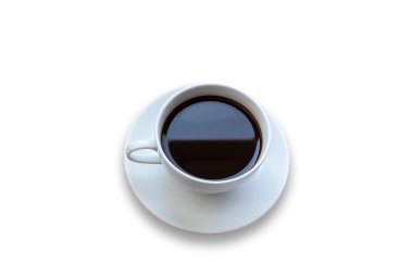 Beyaz arka planda izole edilmiş beyaz kahve fincanı 