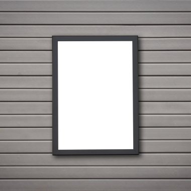 Ahşap fotoğraf çerçevesi taş duvar, boş 
