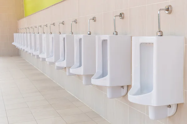 Row of outdoor urinals men public toilet — Stock Photo, Image