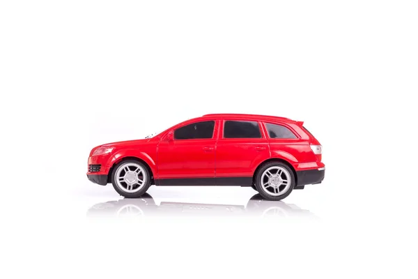 Red model car with reflection isolated on white — Stock Photo, Image