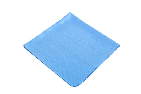 Nouveau tissu microfibre bleu isolé sur blanc — Photo