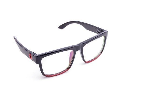 Nära håll svarta glasögon isolerad på vit — Stockfoto