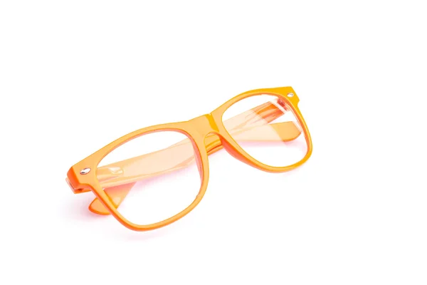 Close up black eye glasses isolated on white — Stock Photo, Image
