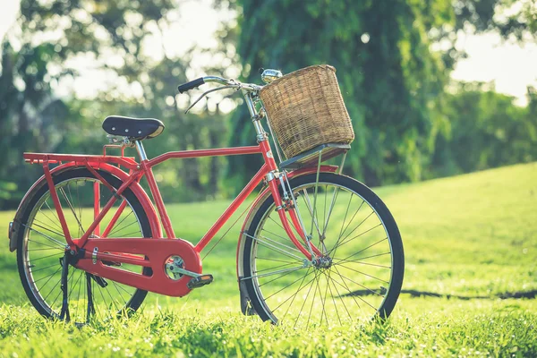 Vélo classique de style japonais rouge au parc — Photo