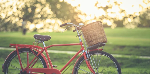 公園で赤日本スタイルのクラシック自転車 — ストック写真