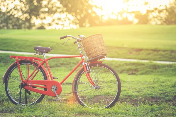 Rotes klassisches Fahrrad im japanischen Stil im Park — Stockfoto