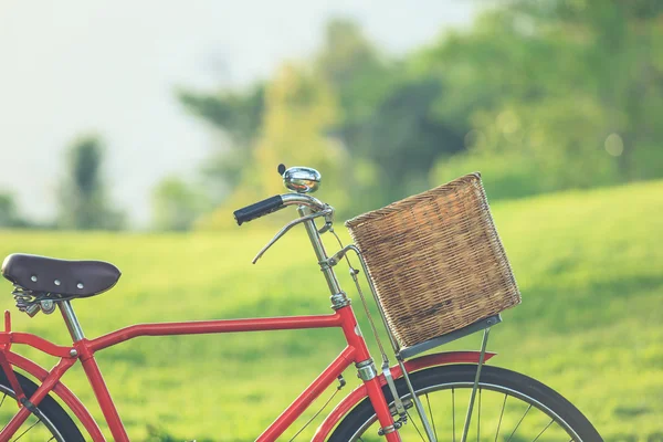 Rotes klassisches Fahrrad im japanischen Stil im Park — Stockfoto