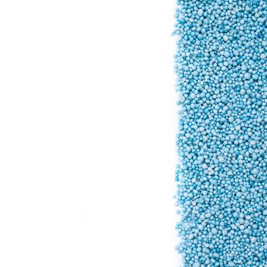Top view of pattern blue urea fertilizer isolated on white  clipart