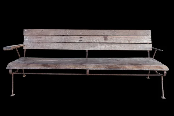 木製のベンチが白で隔離の古い — ストック写真