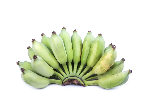 Thaise groene gecultiveerd banaan geïsoleerd op wit — Stockfoto