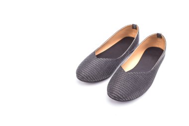 Beyaz izole yeni siyah Bayan ayakkabıları 