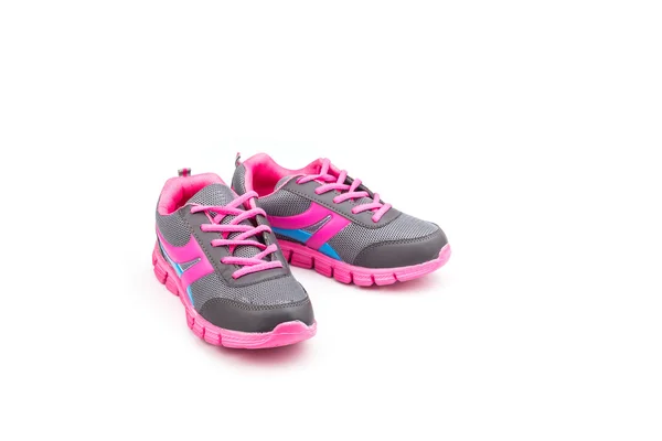흰색 배경에 고립 핑크 스포츠 신발 — 스톡 사진