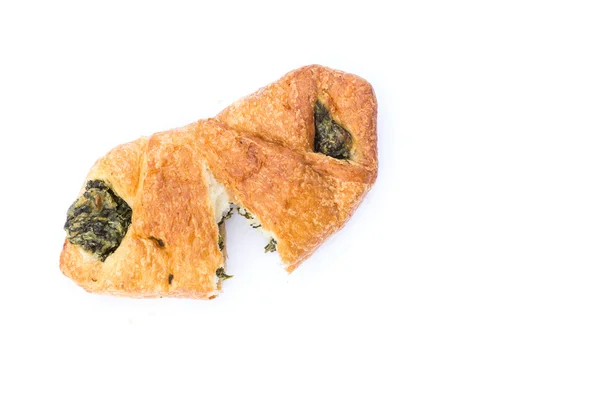 Top vista Croissant isolado no fundo branco — Fotografia de Stock