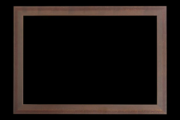 Quadro de madeira marrom velho isolado no branco — Fotografia de Stock
