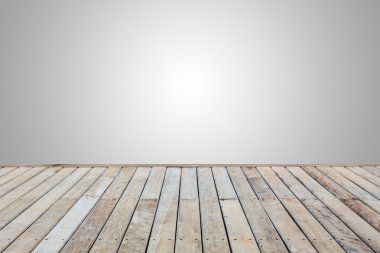 Ahşap zemin kaplaması veya desi için boş gri alan üzerinde izole döşeme