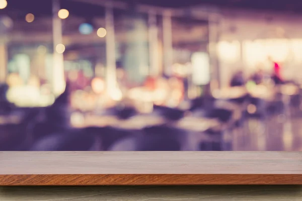 Empty top wooden table and blur with bokeh background — Stock Photo, Image