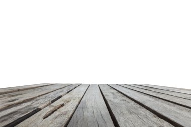 Üst tahta tablo beyaz arkaplanda izole edildi