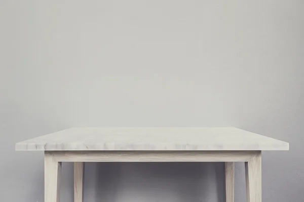 Empty top of natural stone table and grey wall background — Stock Photo, Image