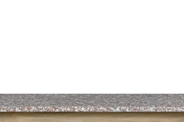 Tomme toppen af granit sten bord isoleret på hvid baggrund - Stock-foto