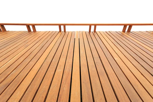 Wooden decking and flooring isolated on white background — Stock Photo, Image