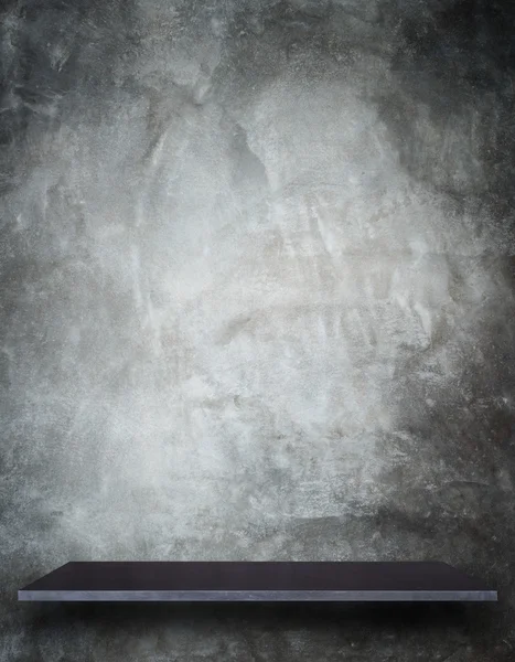 Parte superior vazia de prateleiras de pedra natural e fundo de parede de pedra — Fotografia de Stock
