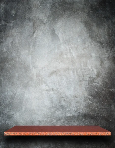 Parte superior vacía de estantes de piedra natural y fondo de pared de piedra — Foto de Stock