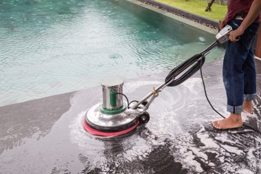 Dış Cephe taş zemin Parlatma makine ve chemica ile Temizleme