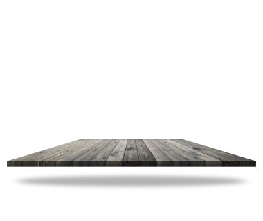 Ahşap masa veya sayaç üzerinde beyaz adam izole boş üstünde