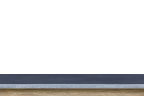 Leere Platte aus Granit Stein Tisch isoliert auf weißem Hintergrund — Stockfoto