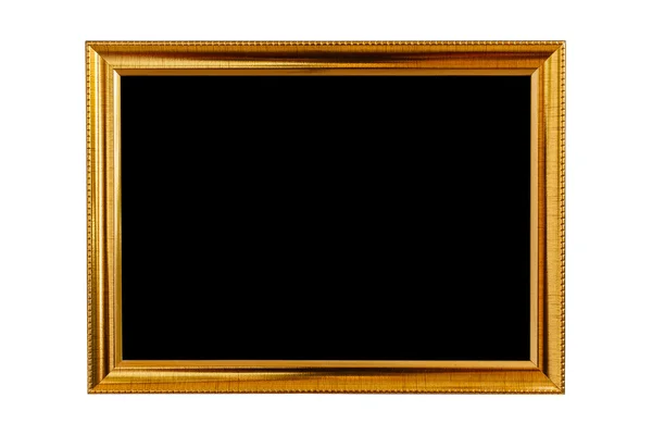 Gold vintage wooden photo frame isolated on white. Saved with cl — Stock Photo, Image