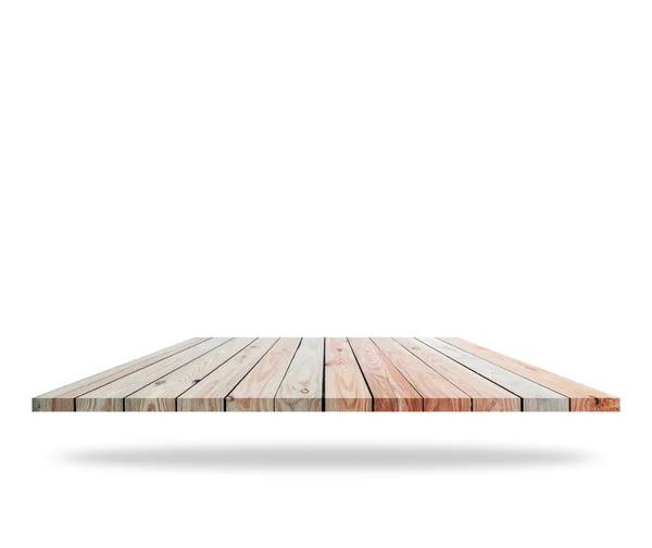 Piano vuoto di pavimenti in legno isolato su sfondo bianco. Salvato — Foto Stock