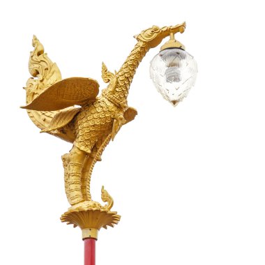 Tay Sanat tarzı ışık kutup üzerinde beyaz arka plan izole,