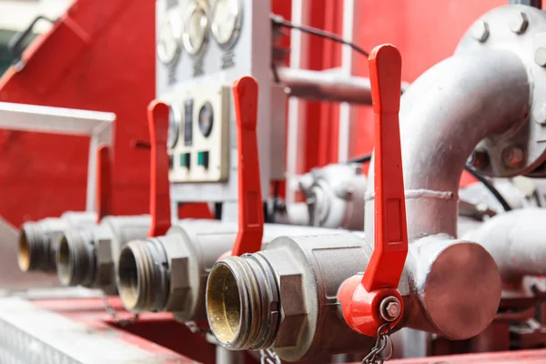 Fire Water hose connector on the ground — Stock Photo, Image