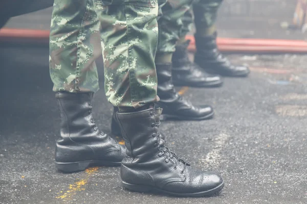 Thai Soldier - boots close-up — Stok Foto