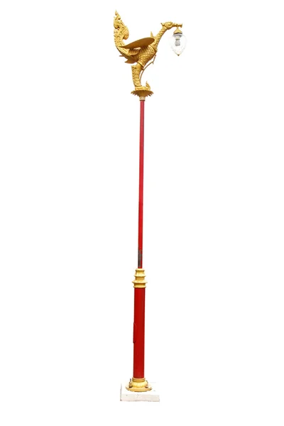 Thai art style light pole, isolated on white background — Stock Photo, Image