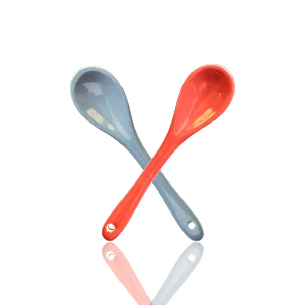 Ceramic spoon isolated on white background — Stock Photo, Image