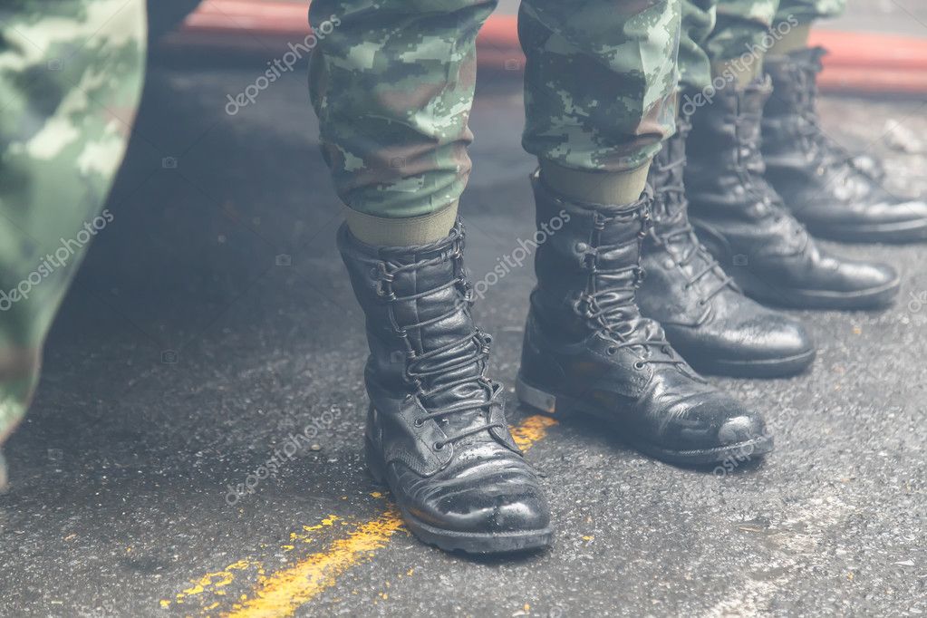 Thai Soldier - boots close-up — Stock Photo © PhanuwatNandee #57366283