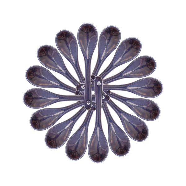 Beyaz arkaplanda izole edilmiş seramik kaşık — Stok fotoğraf