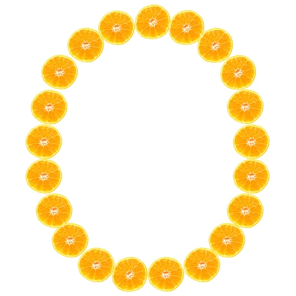 Metade da laranja isolada no fundo branco — Fotografia de Stock