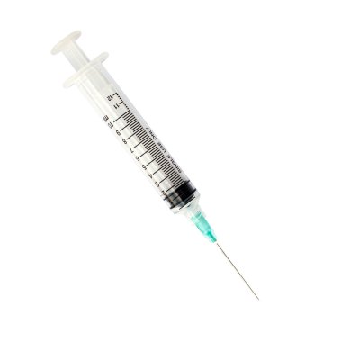 Şırınga beyaz arkaplanda izole edildi