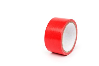 Kırmızı beyaz arka plan üzerinde izole bant işaretleme