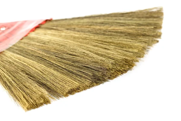 Close up broom isolated on white background — Stock Photo, Image