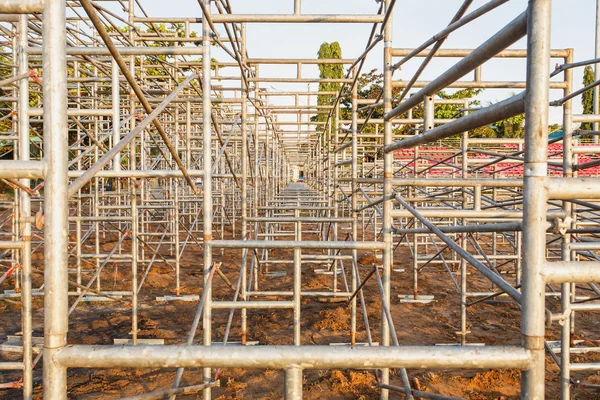 Steel scaffolding set up for temporary stadium in Phuket, Thaila — Stock Photo, Image