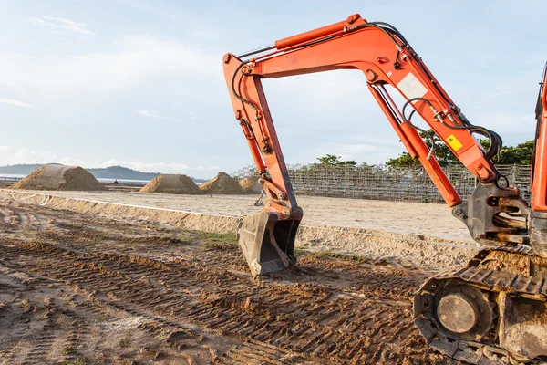 Suporte de escavadeira no canteiro de obras — Fotografia de Stock