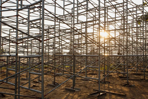 钢脚手架设置为临时体育场在普吉岛，Thaila — 图库照片