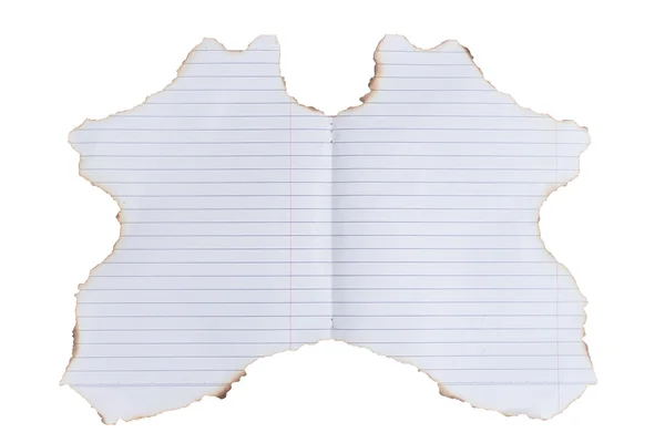 Lined paper with burned edges — Stock Photo, Image