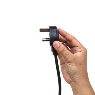 Beyaz arkaplanda izole edilmiş elektrik prizi