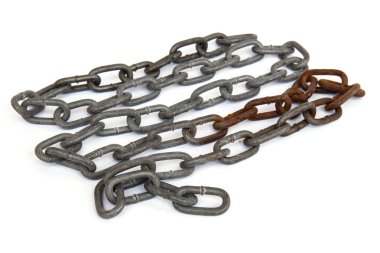 Beyaz arka plan üzerinde izole eski zinciri